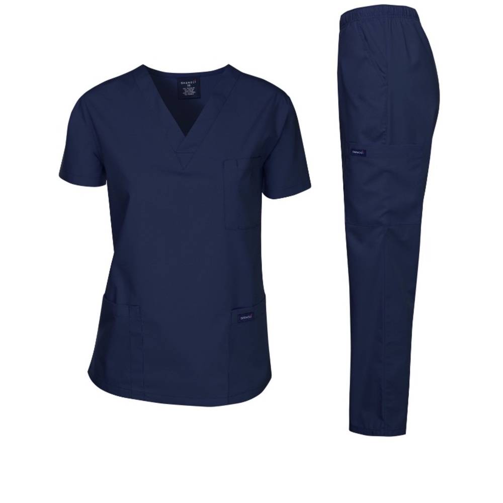 Dagacci unisex medical scrubs set navy